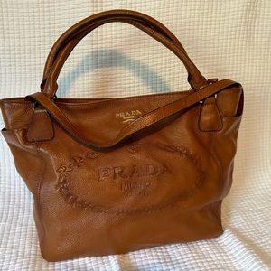 PRADA 2-Way Leather Hand/shoulder Bag.
